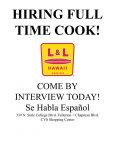 L&L Hawaiian BBQ- Fullerton Hiring Concineros! L&L Hawaiian BBQ- Fullerton Hiring Concineros!